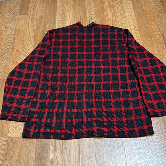 Vintage 1980’s Fire Island, long sleeve red/gray checkered knit sweater. Size L. - Picture 4 of 17